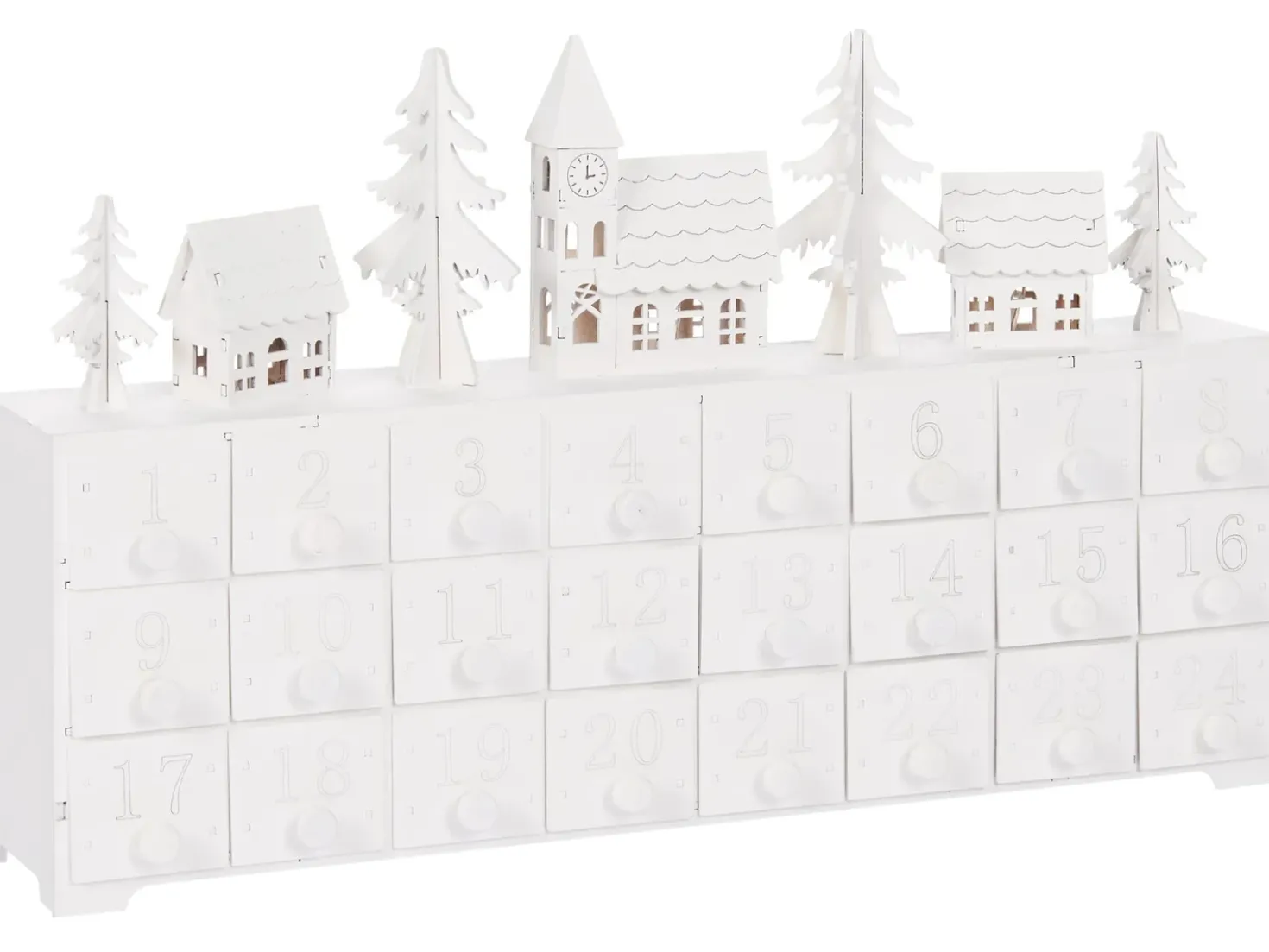 Decorazione natalizia LED MUONIO Calendario dell'Avvento 24 cm Bianco