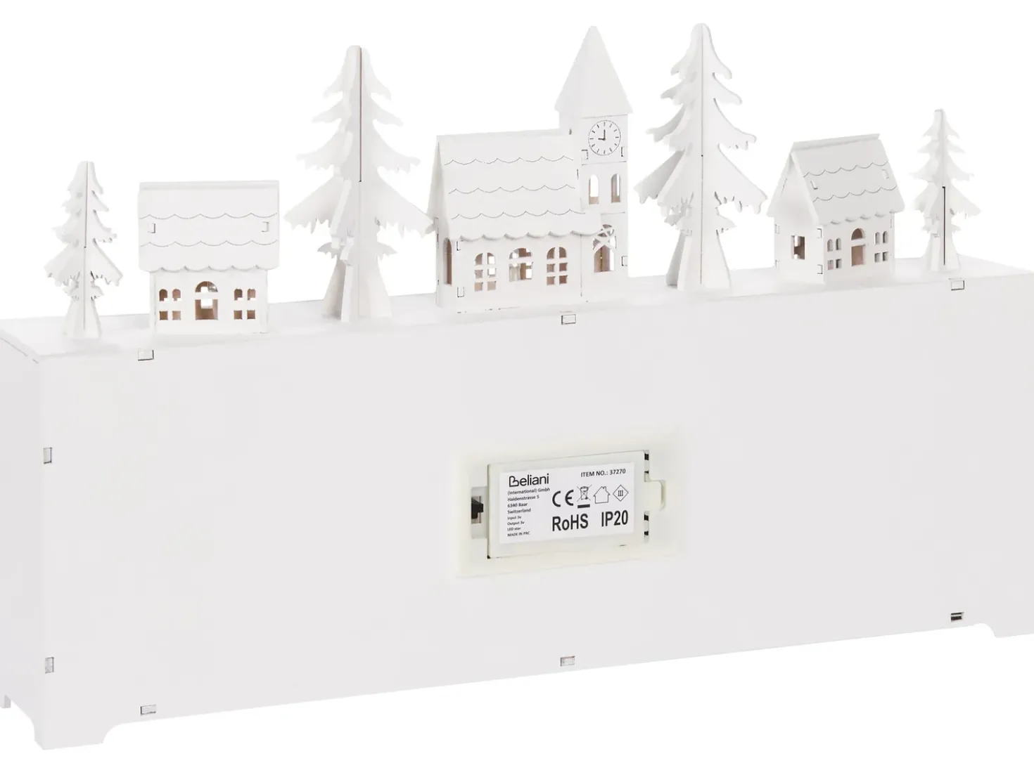 Decorazione natalizia LED MUONIO Calendario dell'Avvento 24 cm Bianco