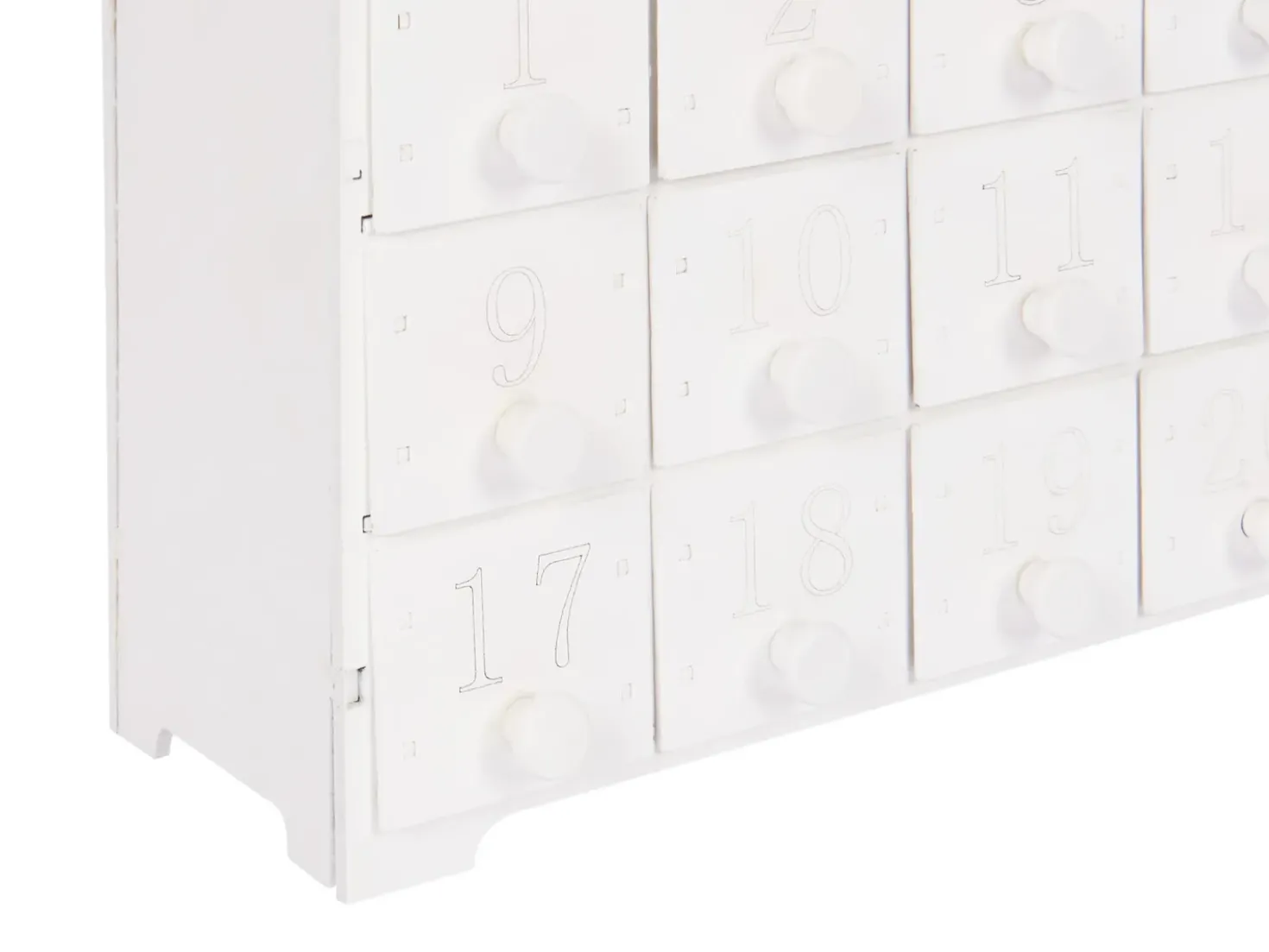 Decorazione natalizia LED MUONIO Calendario dell'Avvento 24 cm Bianco