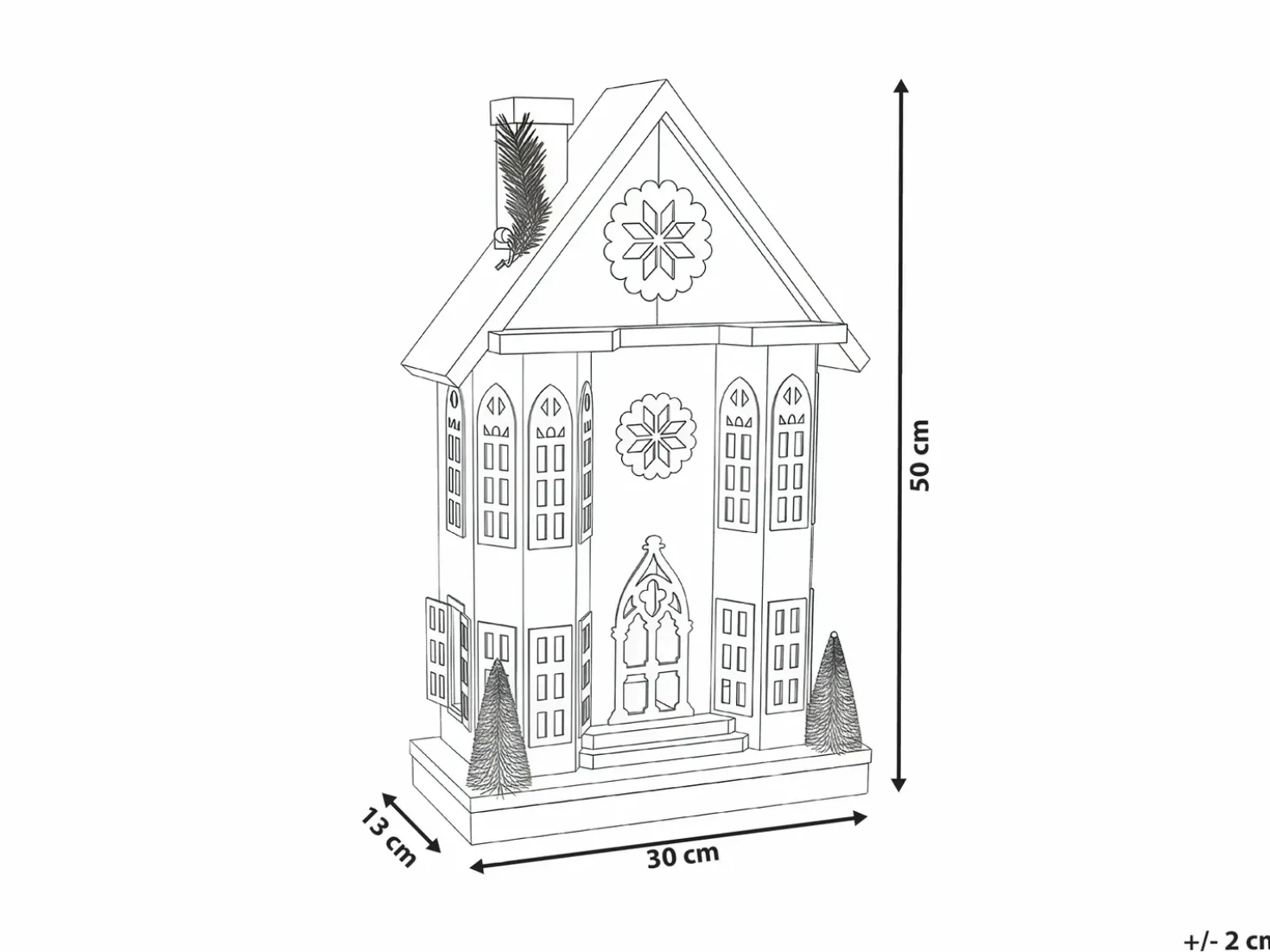 Decorazione natalizia LED UNARI Casa 50 cm Marrone chiaro
