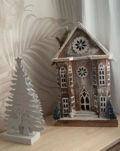 Decorazione natalizia LED FEMAN Renna Albero di Natale 36 cm Bianco