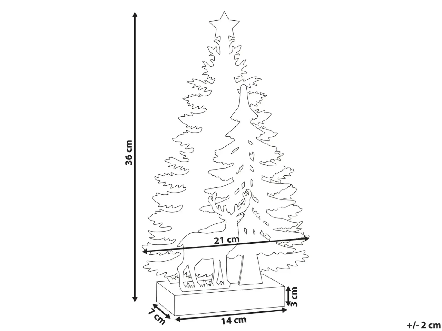 Decorazione natalizia LED FEMAN Renna Albero di Natale 36 cm Bianco