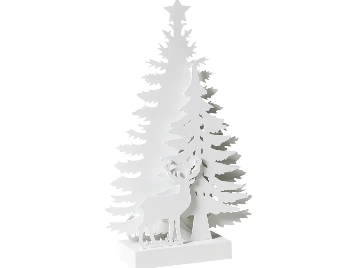 Decorazione natalizia LED FEMAN Renna Albero di Natale 36 cm Bianco
