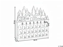 Decorazione natalizia LED HELIN Calendario dell'Avvento 33 cm Marrone chiaro