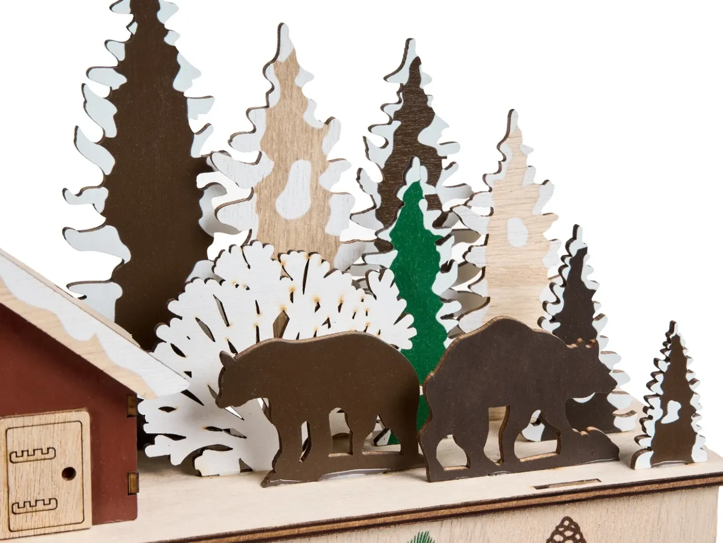 Decorazione natalizia LED HELIN Calendario dell'Avvento 33 cm Marrone chiaro
