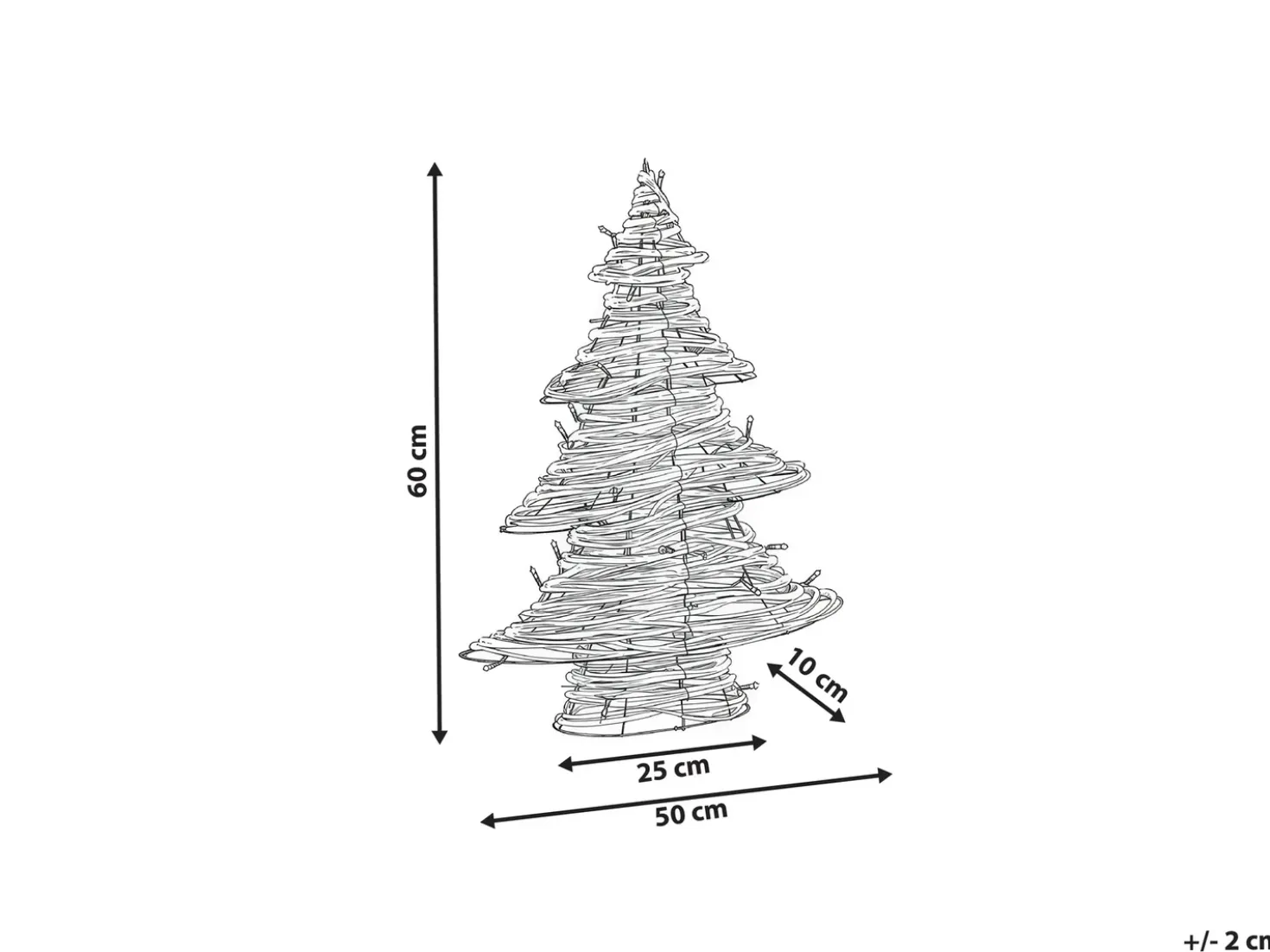 Decorazione natalizia LED FURESO Albero di Natale 60 cm Naturale