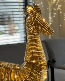Decorazione natalizia LED AKUREYRI Renna 110 cm Oro