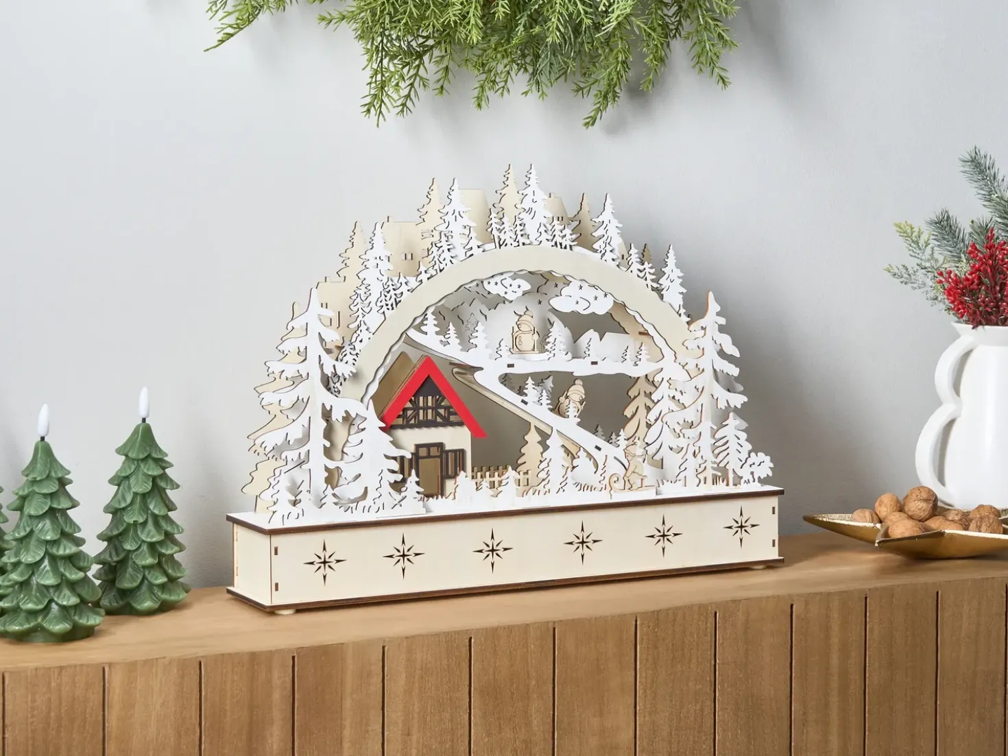 Decorazione natalizia LED GOKSJO 33 cm Marrone chiaro