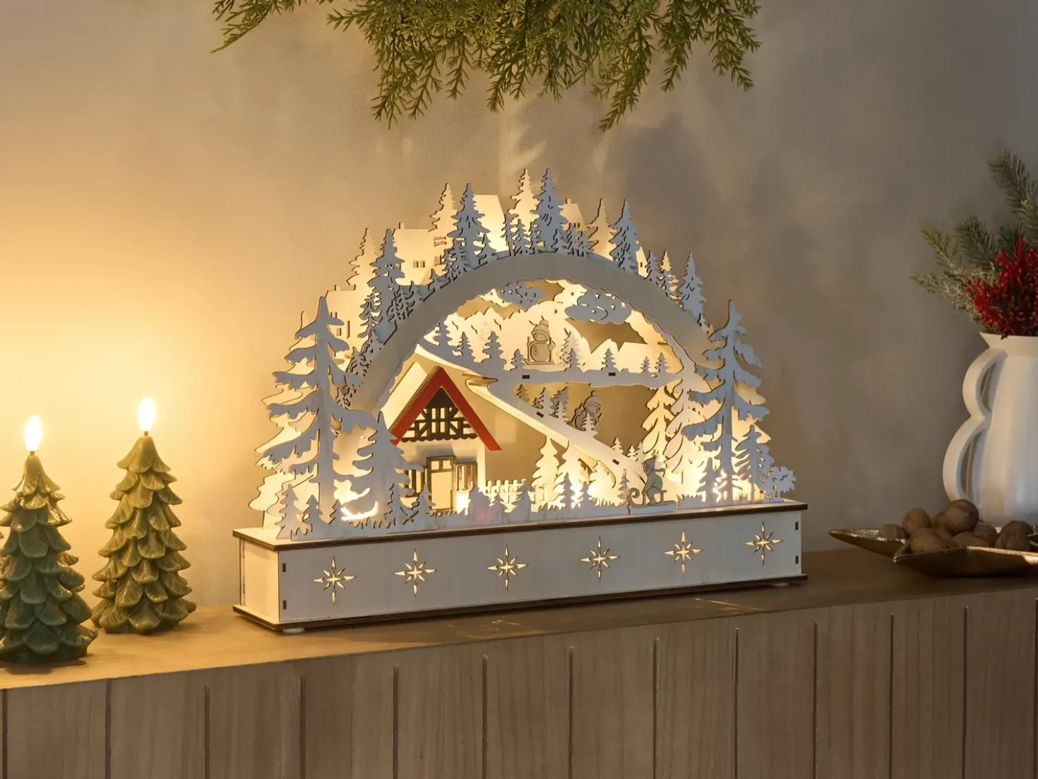 Decorazione natalizia LED GOKSJO 33 cm Marrone chiaro