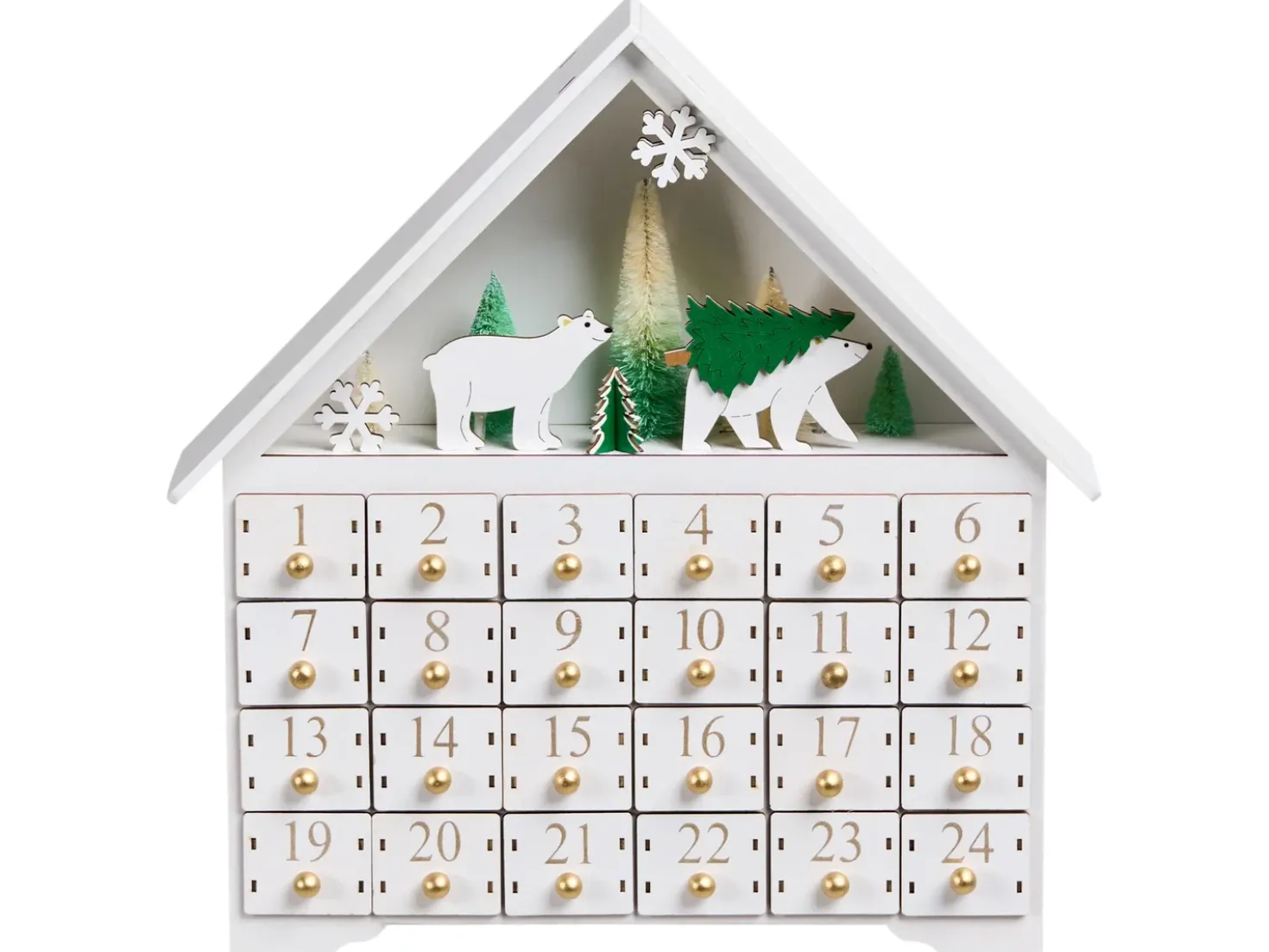 Decorazione natalizia LED MJOSA Calendario dell'Avvento 33 cm Bianco