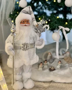 Decorazione natalizia NELAUG Babbo Natale 48 cm Argento