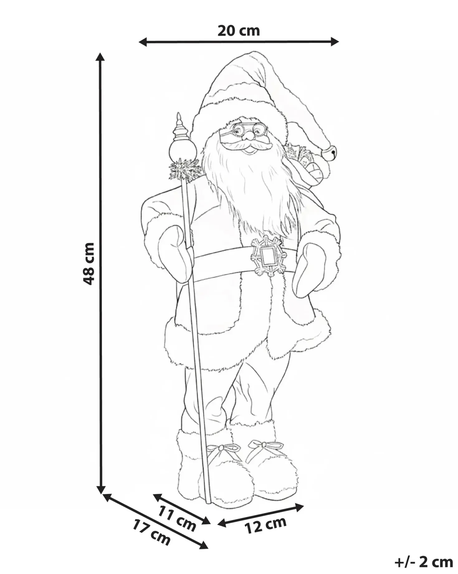 Decorazione natalizia NELAUG Babbo Natale 48 cm Argento