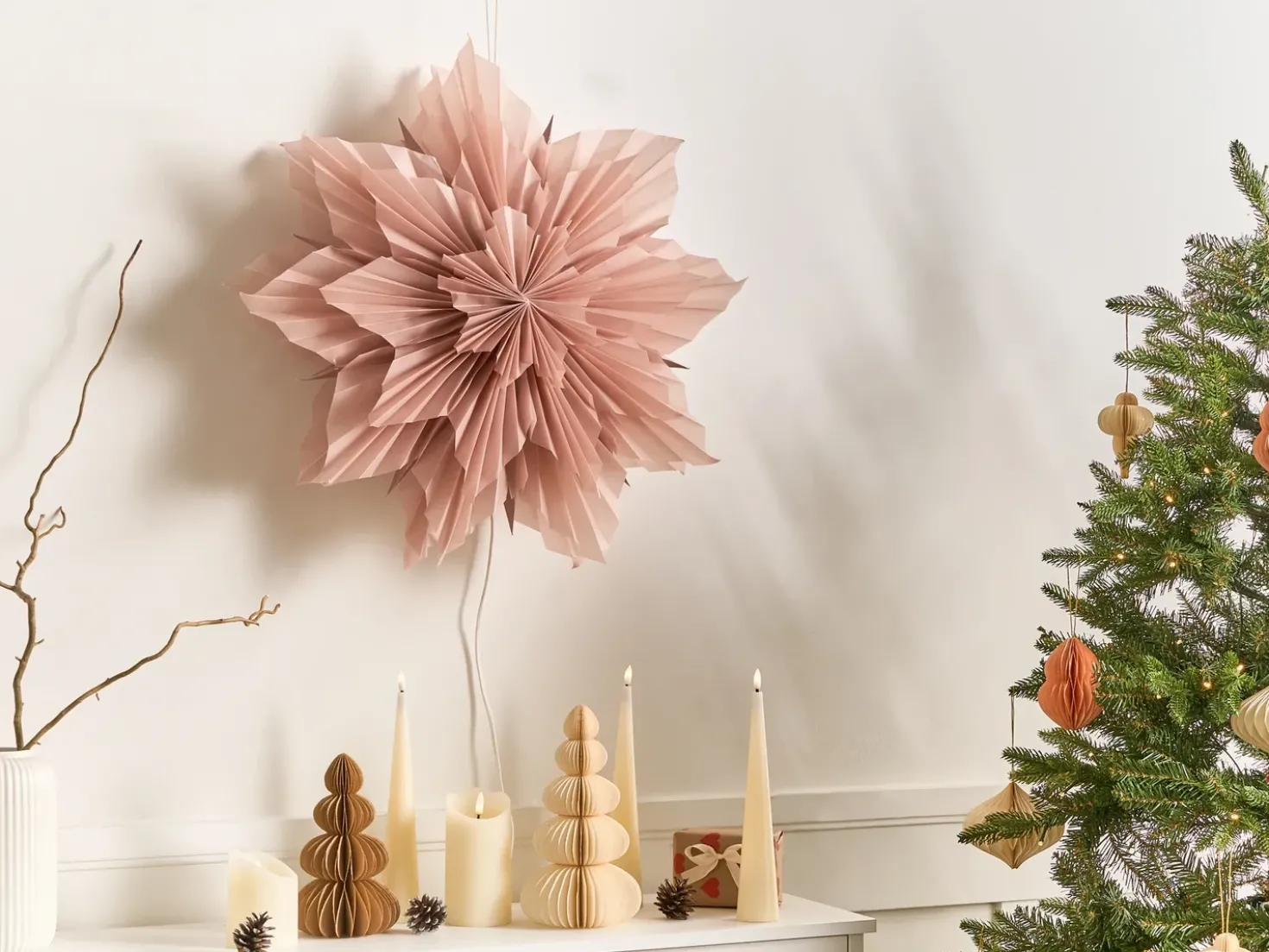 Decorazione natalizia OSTERAN Stella 59 cm Rosa
