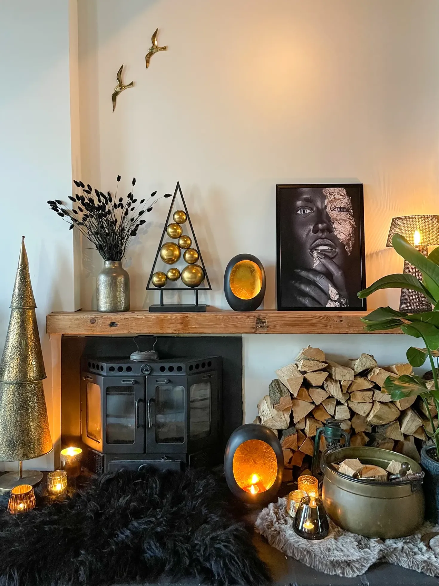 Decorazione natalizia RANUA Albero di Natale 65 cm Oro
