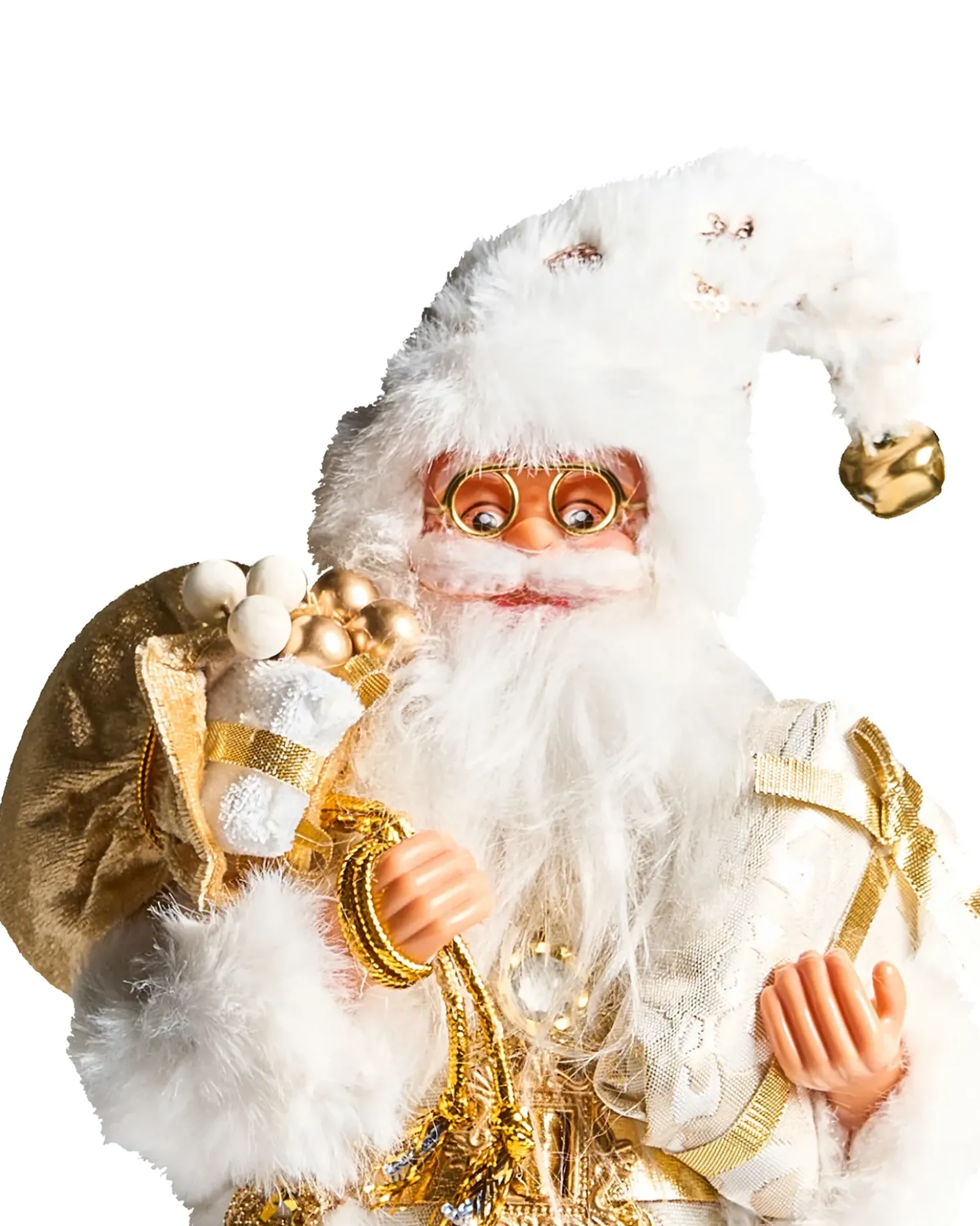 Decorazione natalizia STRAUMSFJORDEN Babbo Natale 40 cm Bianco/Oro