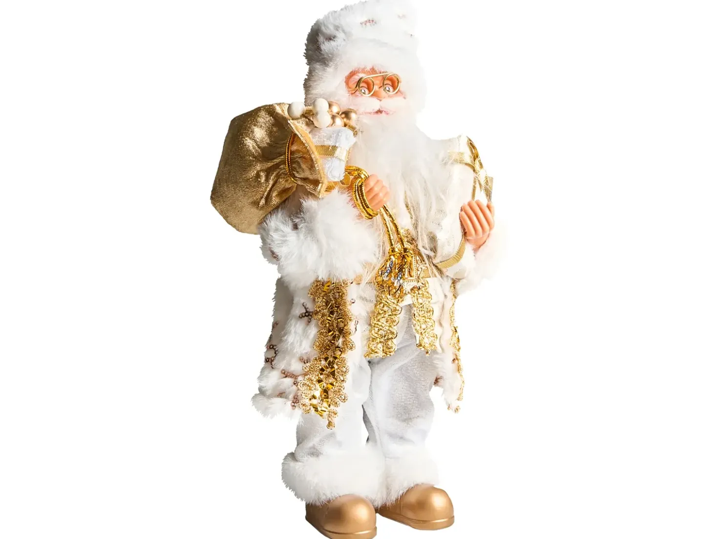 Decorazione natalizia STRAUMSFJORDEN Babbo Natale 40 cm Bianco/Oro