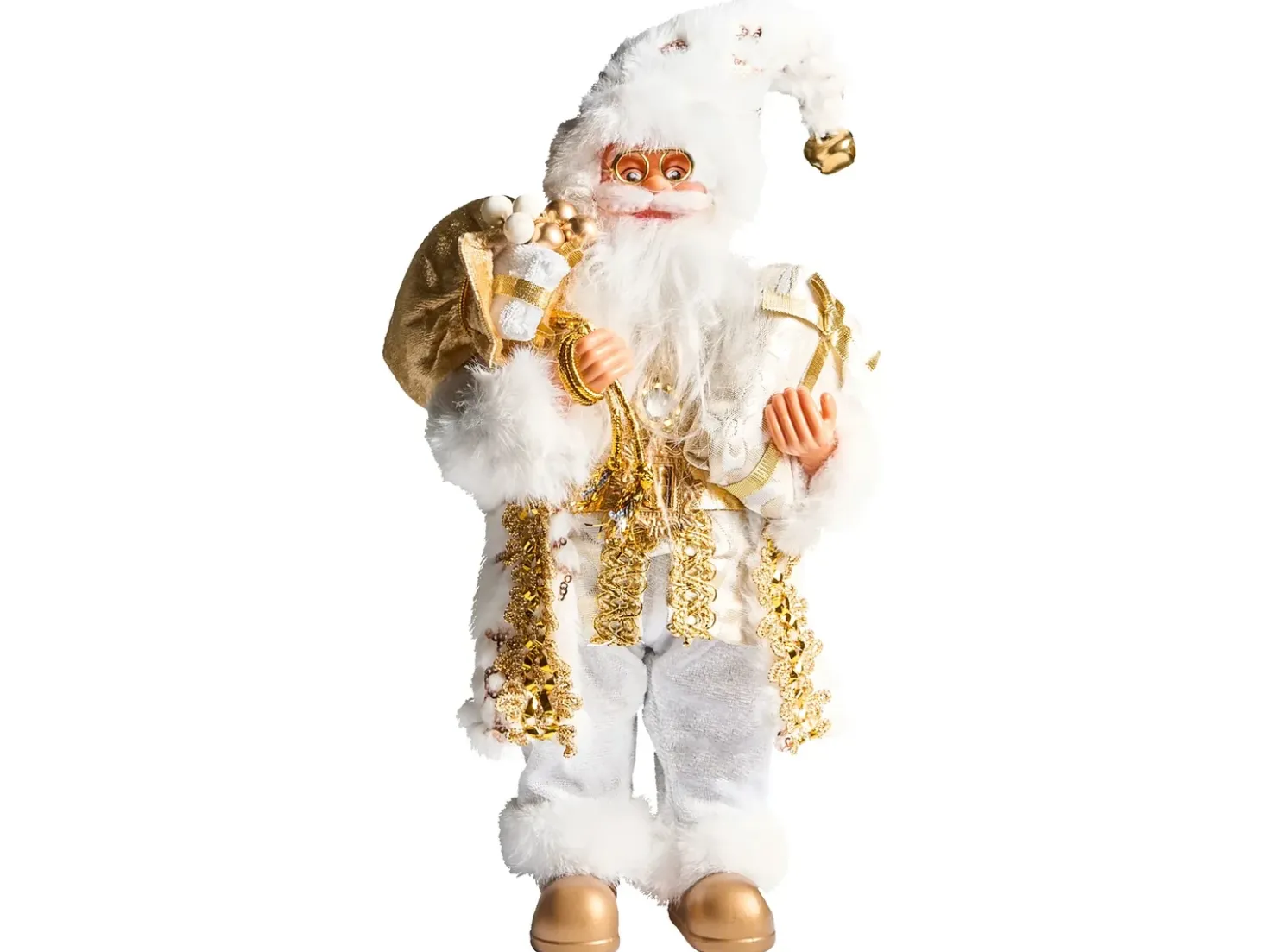 Decorazione natalizia STRAUMSFJORDEN Babbo Natale 40 cm Bianco/Oro