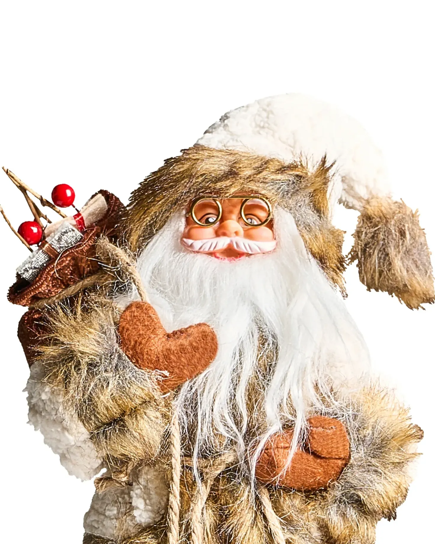 Decorazione natalizia SVARTEVATNET Babbo Natale 37 cm Marrone/Bianco