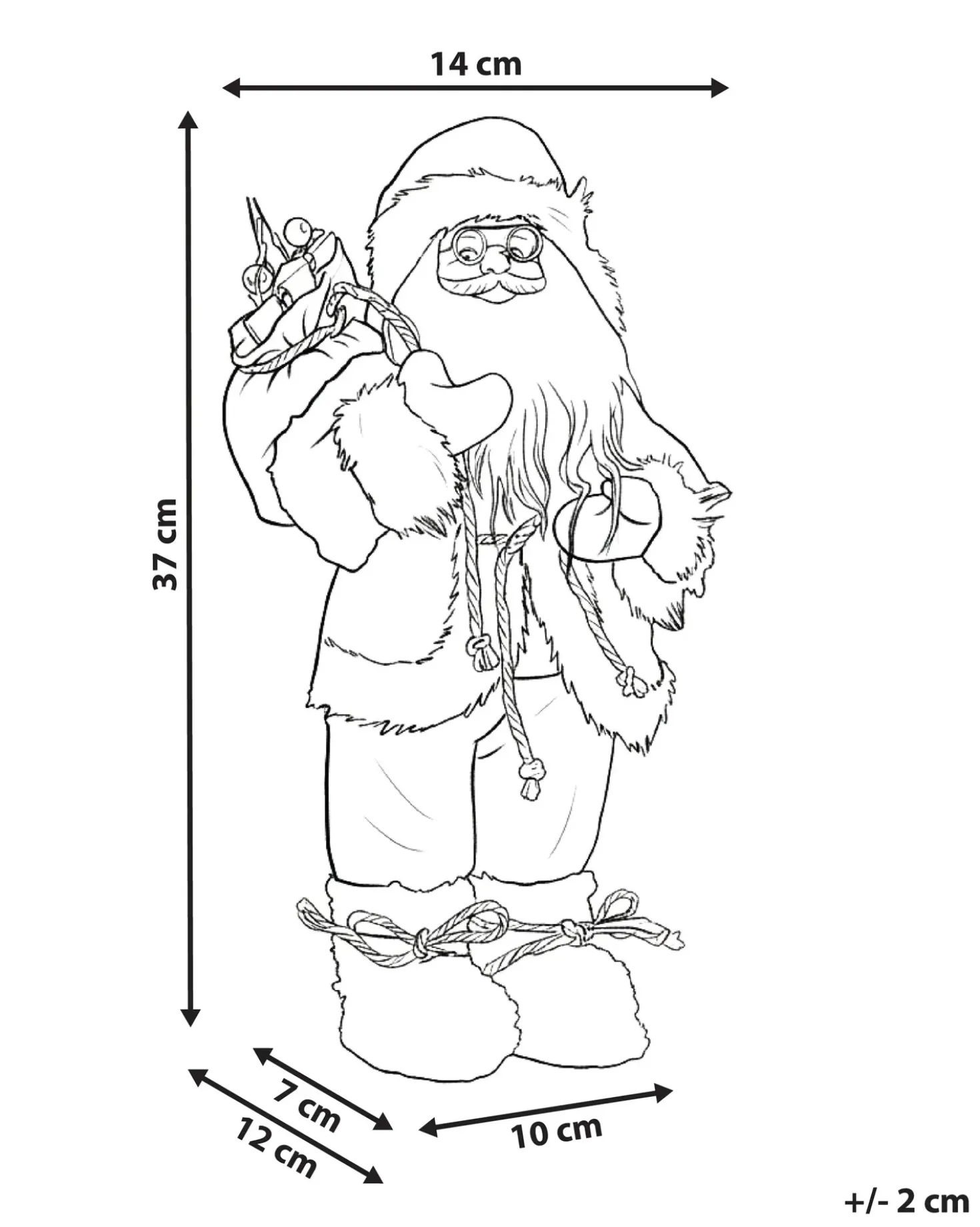 Decorazione natalizia SVARTEVATNET Babbo Natale 37 cm Marrone/Bianco