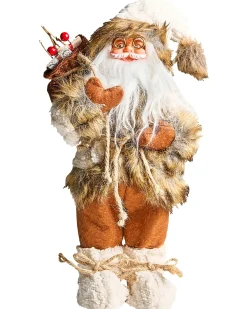 Decorazione natalizia SVARTEVATNET Babbo Natale 37 cm Marrone/Bianco