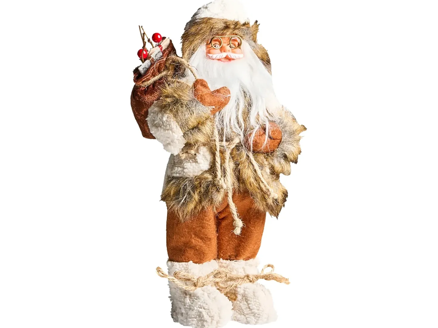 Decorazione natalizia SVARTEVATNET Babbo Natale 37 cm Marrone/Bianco
