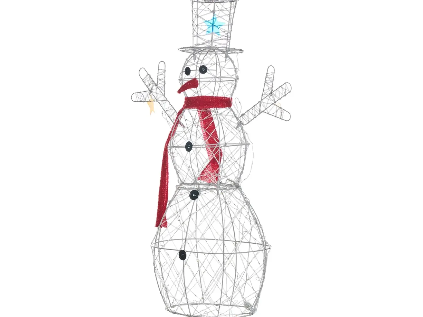 Decorazione per esterni LED VASMAN Pupazzo di neve 93 cm Bianco