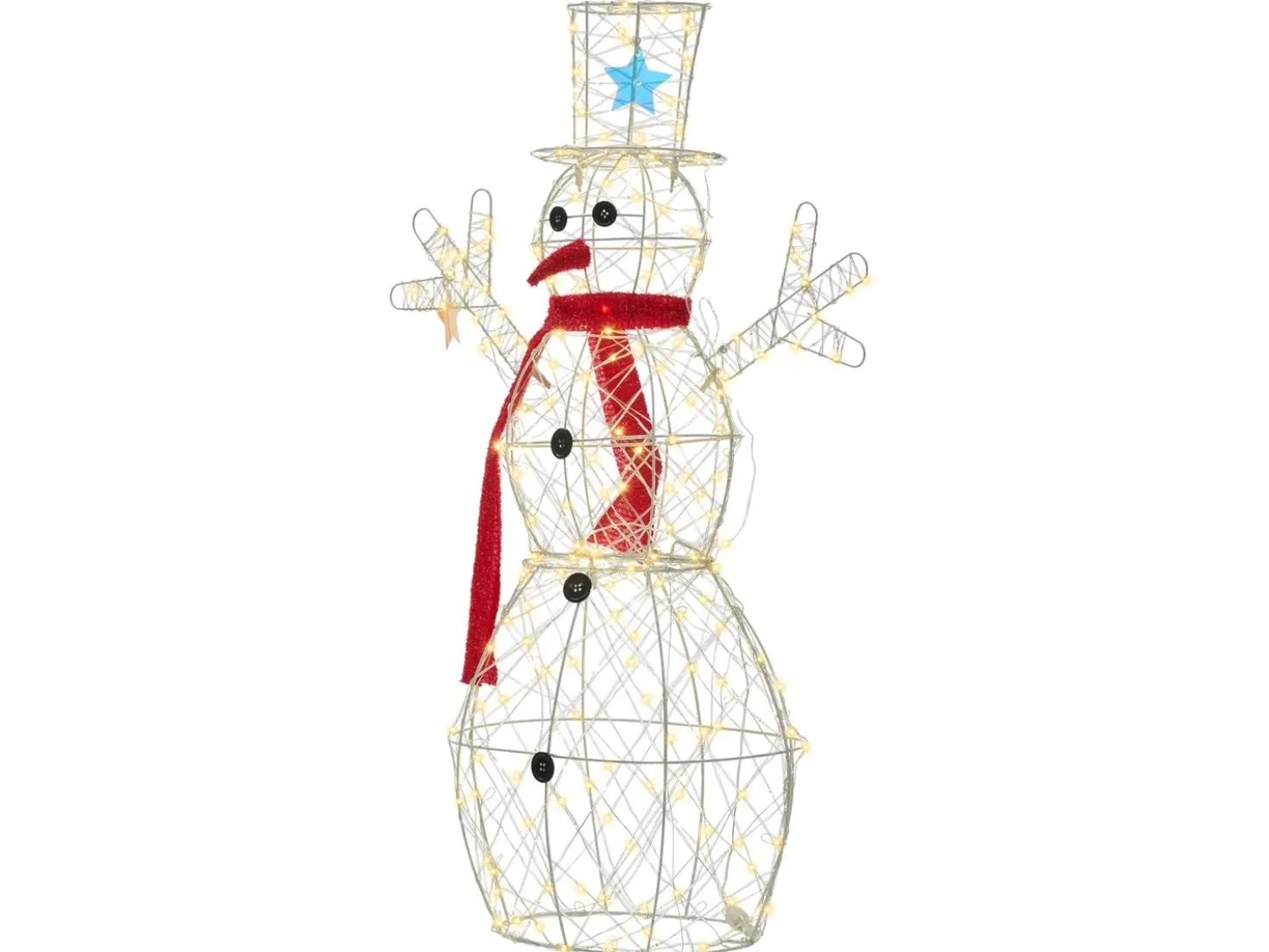 Decorazione per esterni LED VASMAN Pupazzo di neve 93 cm Bianco