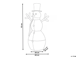 Decorazione per esterni LED VASMAN Pupazzo di neve 93 cm Bianco