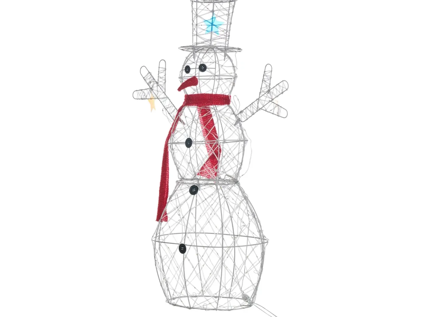 Decorazione per esterni LED VASMAN Pupazzo di neve 93 cm Bianco