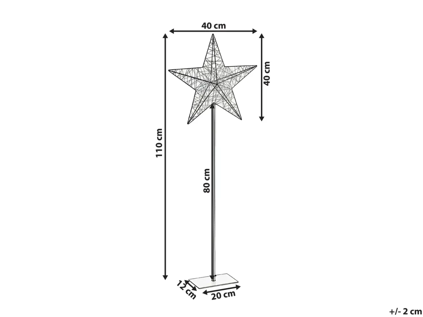 Decorazione per esterni LED SANNAN Stella 110 cm Nero