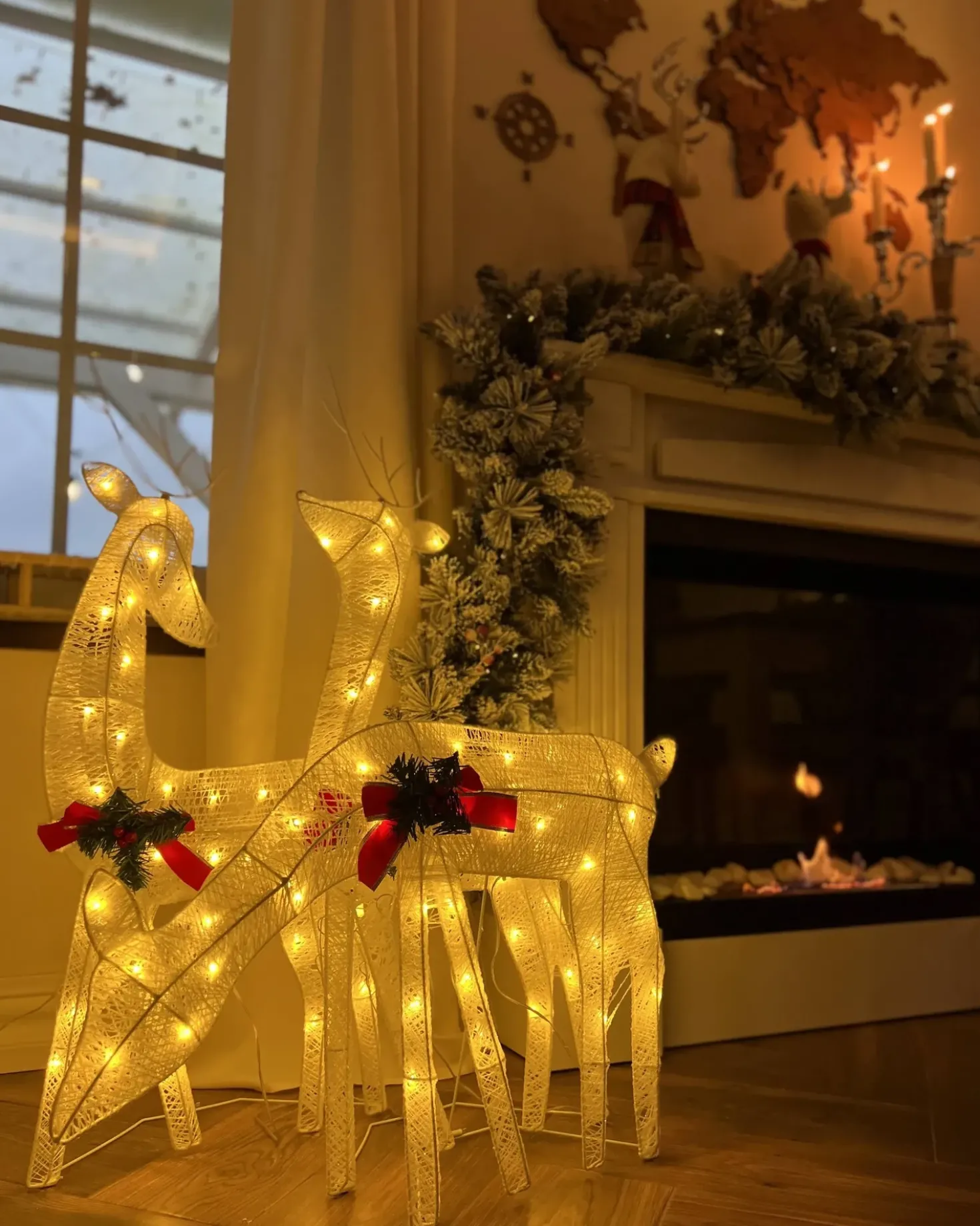 Decorazione per esterni LED ANGELI Renna 92/85/49 cm Bianco