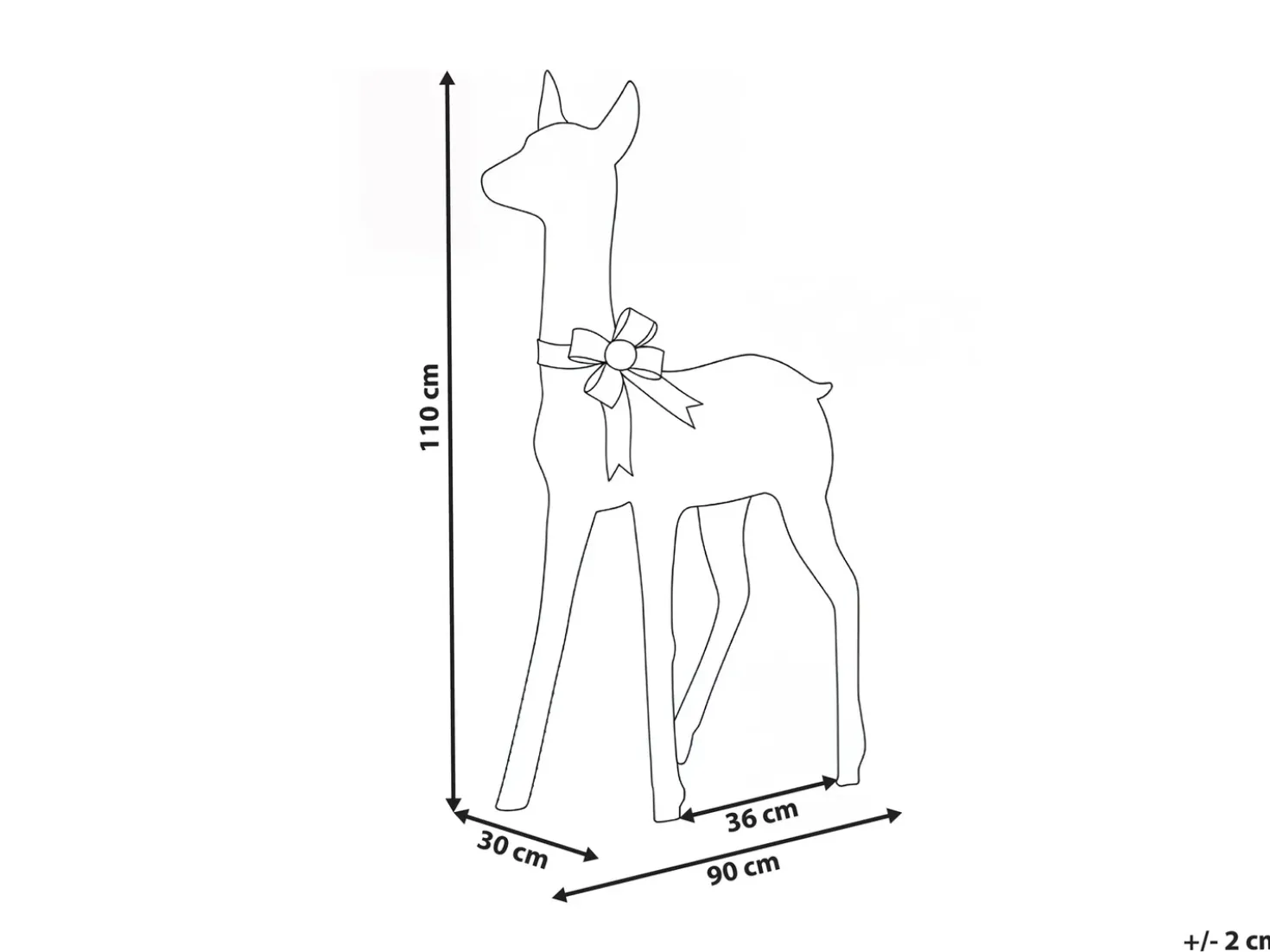 Decorazione per esterni LED AURENNE Cervo 110 cm Bianco