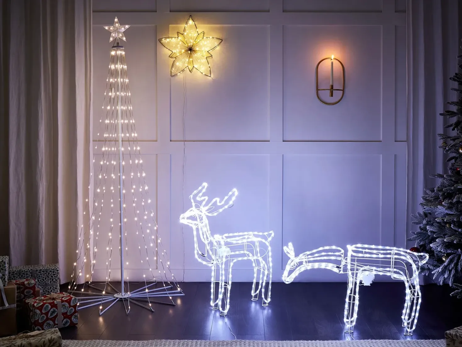 Decorazione per esterni LED INNNES Renna 94 cm Bianco