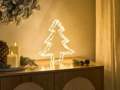 Decorazione per esterni LED OLBOAN Albero di Natale 34 cm Bianco