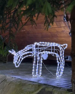 Decorazione per esterni LED KRISTNES Capriolo animato 53 cm Bianco