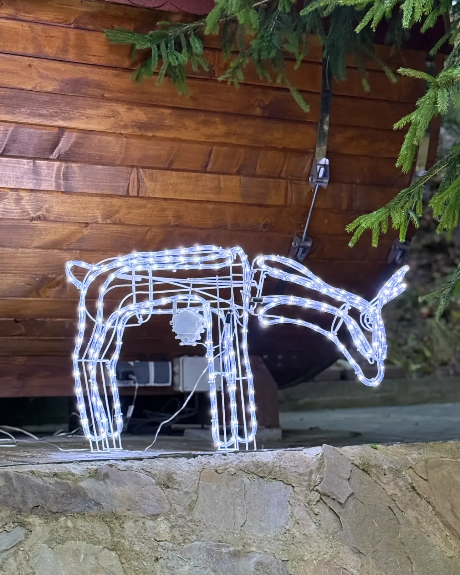 Decorazione per esterni LED KRISTNES Capriolo animato 53 cm Bianco