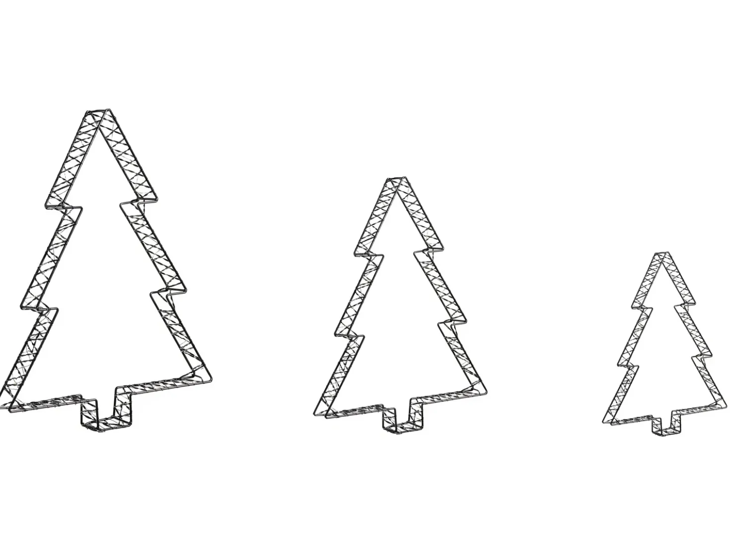 Decorazione per esterni LED LOFSEN Albero di Natale 45/35/25 cm Nero