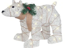 Decorazione per esterni LED SIVULA Orso 34 cm Bianco