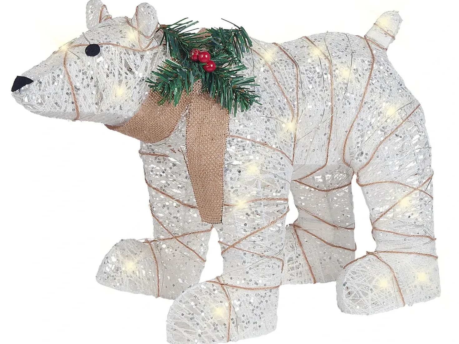 Decorazione per esterni LED SIVULA Orso 34 cm Bianco