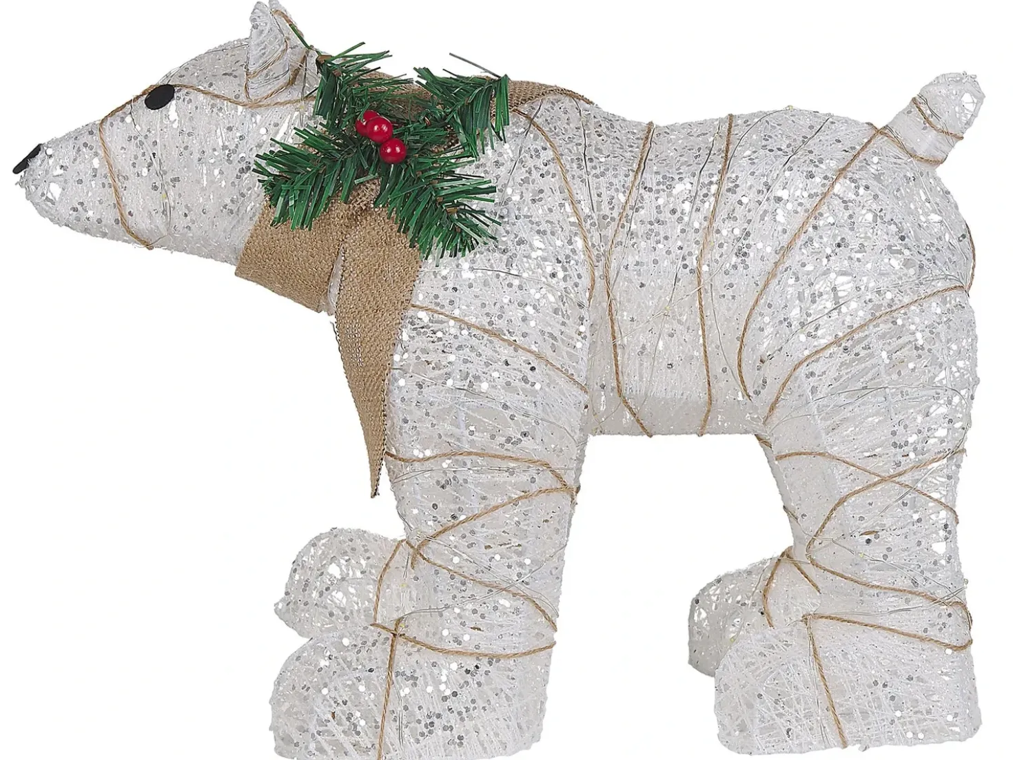 Decorazione per esterni LED SIVULA Orso 34 cm Bianco