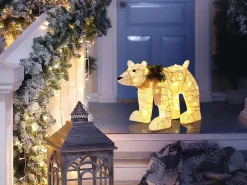 Decorazione per esterni LED SIVULA Orso 34 cm Bianco