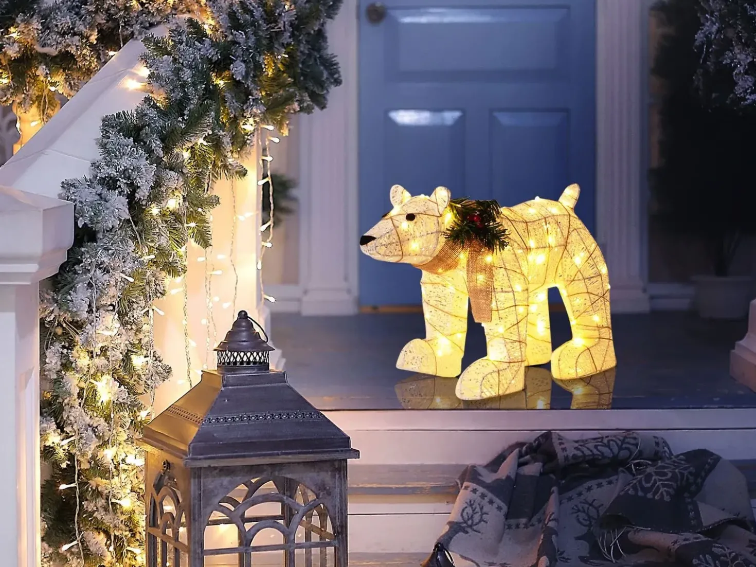 Decorazione per esterni LED SIVULA Orso 34 cm Bianco