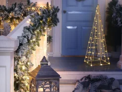 Decorazione per esterni LED PUKSALA Albero di Natale 60 cm Argento