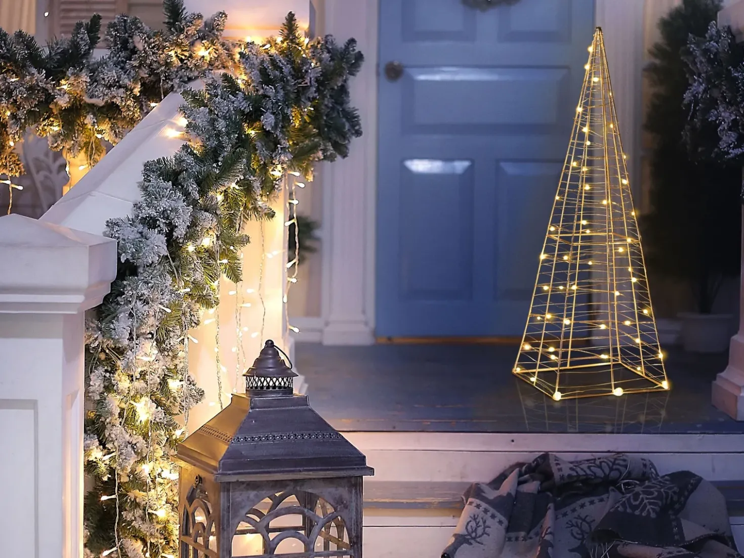 Decorazione per esterni LED PUKSALA Albero di Natale 60 cm Argento