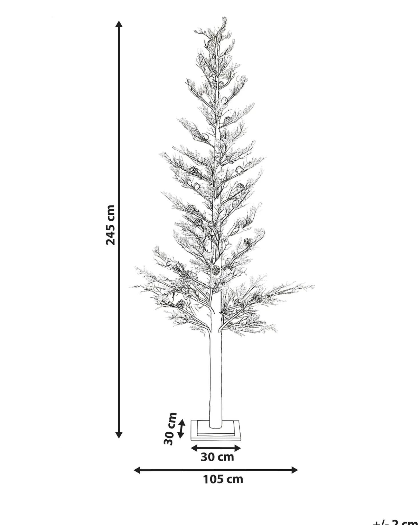 Decorazione per esterni LED GRENIVIK Albero di Natale 245 cm Bianco