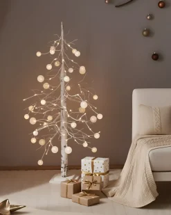 Decorazione per esterni LED HOLAR Albero di Natale 122 cm Bianco