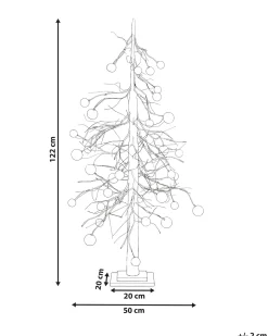 Decorazione per esterni LED HOLAR Albero di Natale 122 cm Bianco
