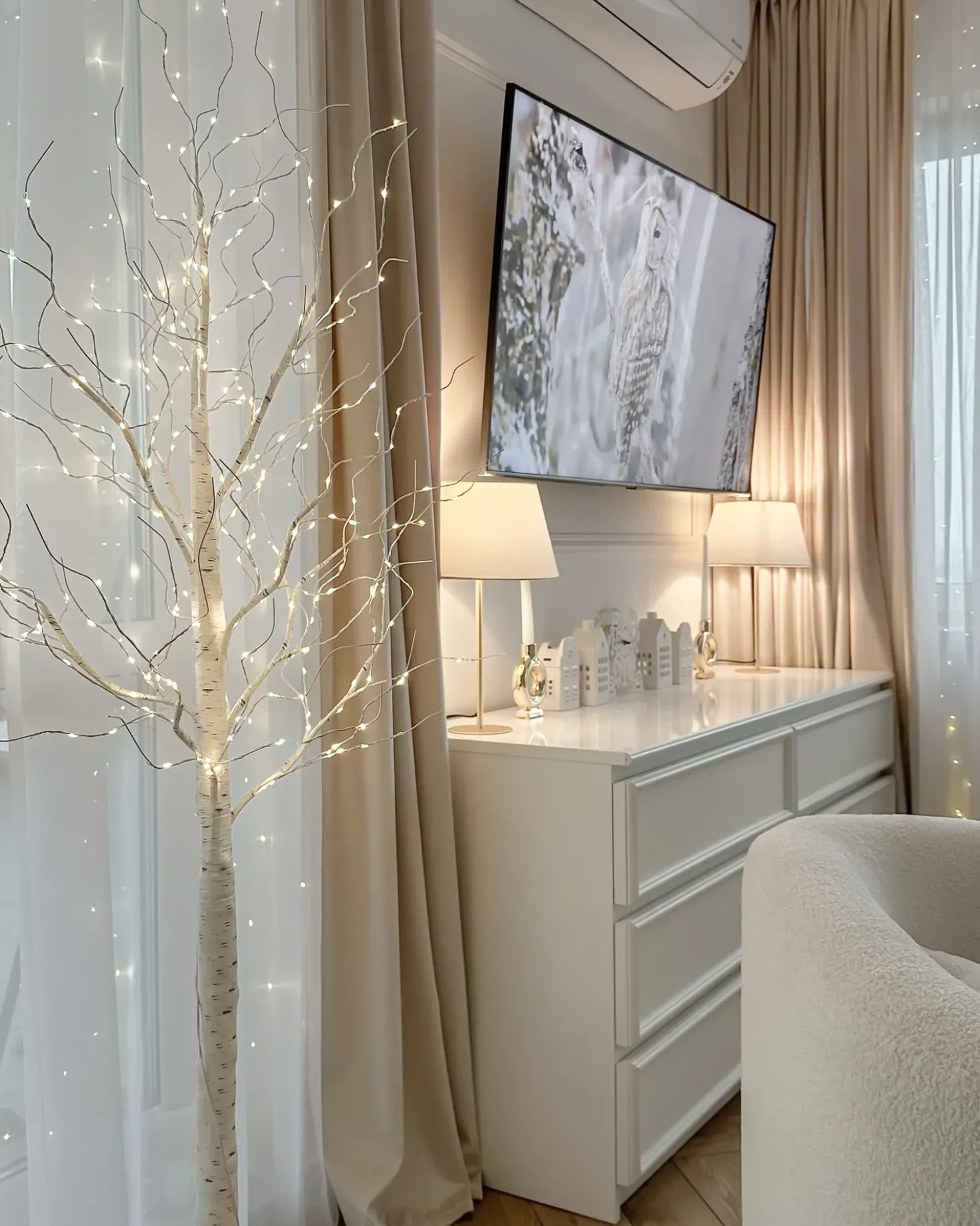 Decorazione per esterni LED LAPPI Albero di Natale 190 cm Bianco
