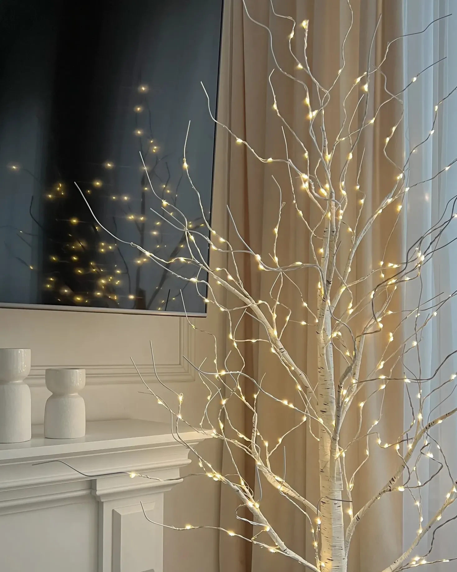 Decorazione per esterni LED LAPPI Albero di Natale 190 cm Bianco