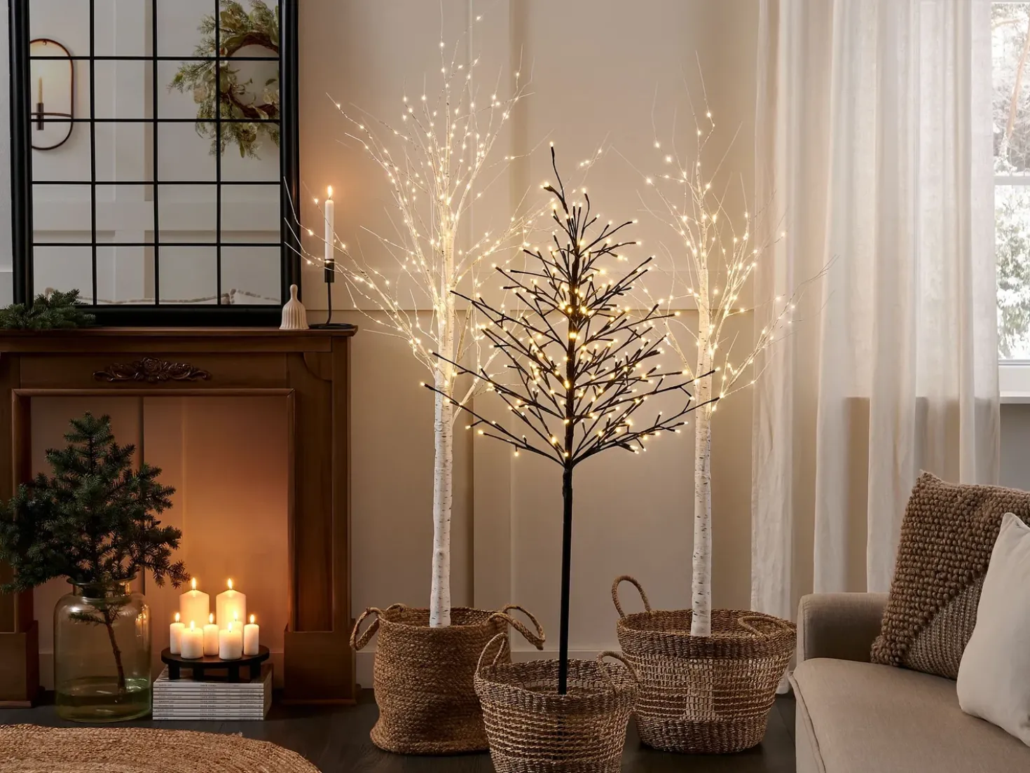 Decorazione per esterni LED LAPPI Albero di Natale 190 cm Bianco